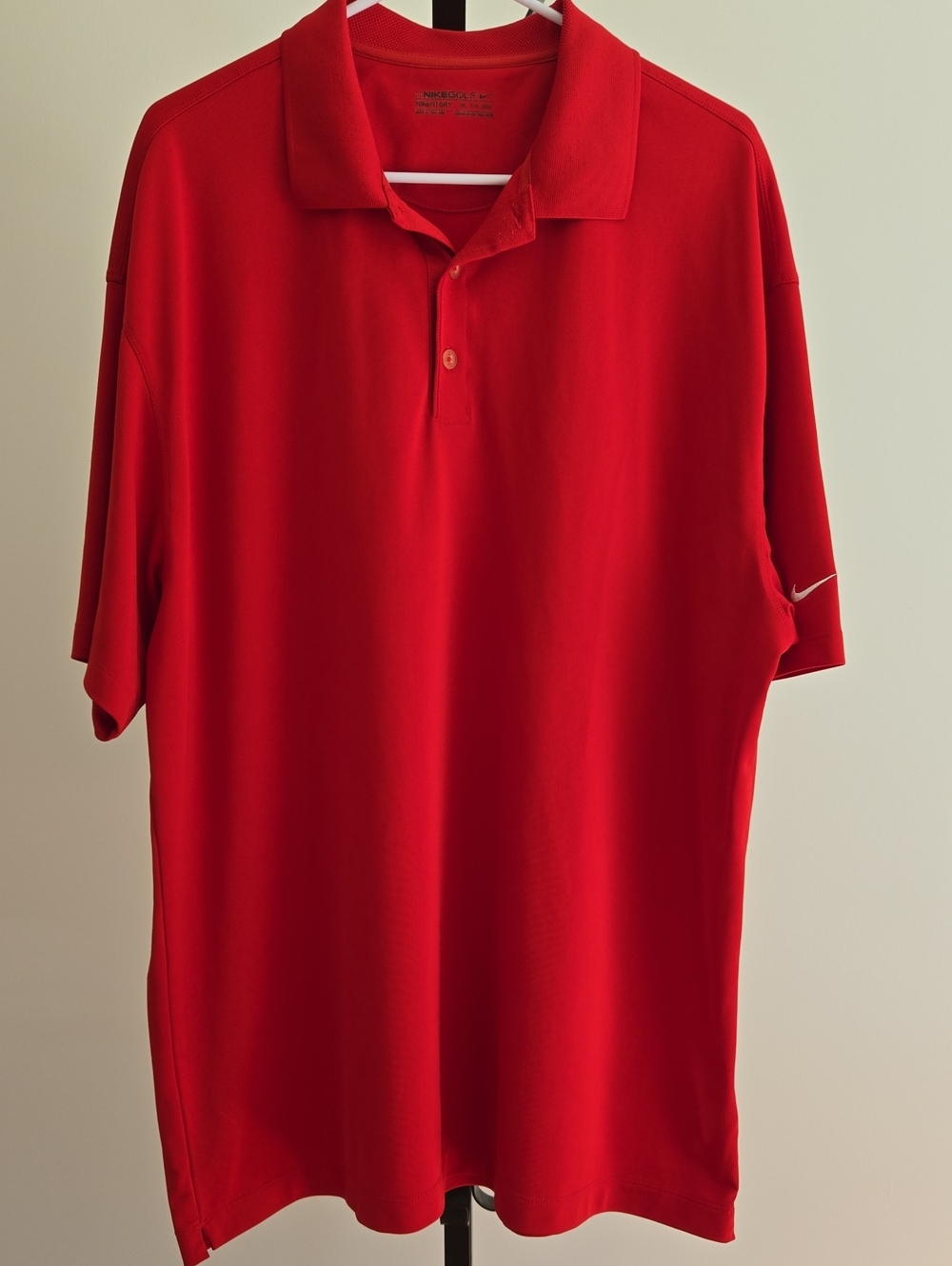 Nike Men’s Red Polo Shirt with Sleeve Swoosh